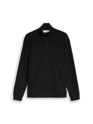 Denim Tom Tailor - Relaxed Fit Troyer Sweatshirt black - Gr. - S