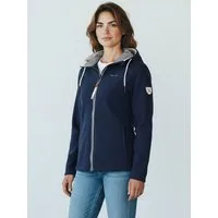 Dry Fashion Fleecejacke Norden Damen Jacke Fleece Windabweisend - Übergangsjacke mit Kapuze Verstellbare Kapuze, 2-Wege-Reißverschluss, Reißverschluss-Taschen