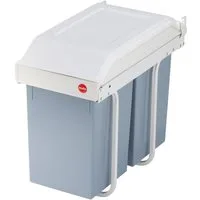 Hailo Einbaumülleimer Multi-Box duo L, 28 Liter, grau, Kunststoff Inneneimer, Made in Germany
