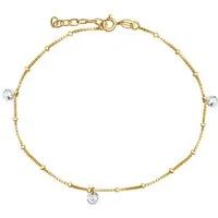 Vivance by Lascana Fußkette 925/- Sterling Silber vergoldet Zirkonia