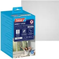 tesa Fliegengitter-Gewebe Pollenschutzgitter 2-in-1 Pollenschutz und Fliegengitter, transparent, (Packung, 1-St., Fliegennetz, Klettband), inkl. Selbstklebendes Klettband, INSECT STOP