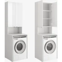 Platan Room Waschmaschinenumbauschrank Badschrank LORA Waschmaschinenschrank Badezimmer Hochschrank 210 x 65 x 50 cm