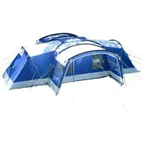 Skandika Gruppenzelt Nimbus 12 Sleeper, Familienzelt mit 3 nachtschwarzen Schlafkabinen, Personen: 12, wasserdicht, 5000 mm Wassersäule, 2,15m Stehhöhe, großes Campingzelt