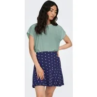 ONLY Kurzarmshirt ONLMOLLY S/S O-NECK DOBBY TOP JRS Materialmix, regular fit, Rundhals