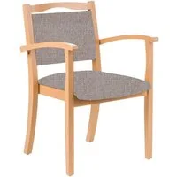einrichtungsdesign24 Armlehnstuhl 4-Fußstuhl Holzstuhl mit Armlehnen Alexander Seniorenstuhl Esszimmer, Gestell aus Massivholz und stapelbar