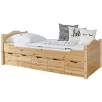 Ticaa Bettgestell Einzelbett "Leni" 100x200 Kiefer Natur