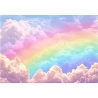 Wallarena Fototapete Regenbogen Wolken - Mehrfarbig - Kinder - Vlies - Kinderzimmer, glatt, (7 St), 350x250cm