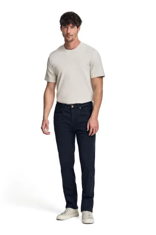 Hose Voss im Slim Fit marineblau mit fünf Taschen