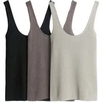 The Set Stricktop The Set glitzernde Strick-Trägertops, 3er-Pack (3-tlg)