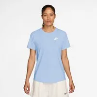Nike Sportswear T-Shirt W NSW CLUB SS TEE mit leicht abgerundetem Saum, aus Baumwolle in Jersey-Qualität