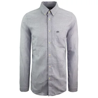 Lacoste Gewebtes Slim Fit Herrenhemd Blau/Weiß