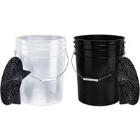 BENBOW Reinigungs-Set 2x Wascheimer schwarz, transparent, 2x Schmutzsieb schwarz, (4-teilig), 2x Wascheimer schwarz, transparent, 2x Schmutzsieb schwarz