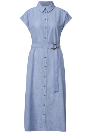 Street One - Midi-Hemdblusenkleid blau - Gr. - 38
