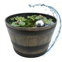 Spetebo Pflanzkübel Kunststoff Blumenkübel in Eichenfass Optik braun (Anzahl, 1 St., Stück), wetterfestes und robustes Material