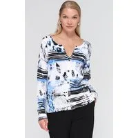 Passioni Strickjacke mit abstraktem Print