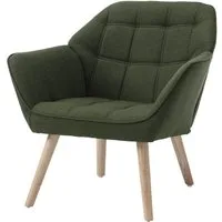 WAHSON OFFICE CHAIRS Ohrensessel mit Massivholz-/Metallbeinen Moderner Sessel aus Leinen/Samt