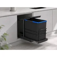 Roomart Einbaumülleimer Einbau-Mülleimer Küche ausziehbar 24L Mülleimersystem Unterschrank, 24L Einbau-Mülleimer, Unterschrank, manuell ausziehbar, in 2 Farben