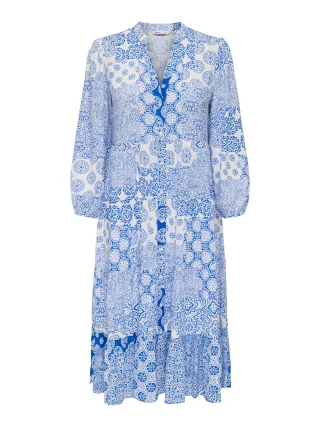 ONLY - ONLMILANA 7/8 DRESS WVN NOOS Princess Blue - Gr. - XS