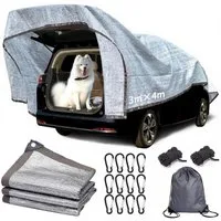 LuxusKollektion Schutzplane Schattennetz Auto Hund 3x4 m reflektierend Alu 80 Prozent UV Schutz