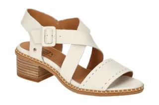 Pikolinos W3H-1892 nata Damen Sandalette wei? Kreuzriemchen - Blockabsatz 4cm