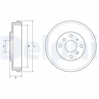 Delphi Bremstrommel Mazda 2 DL 1,5