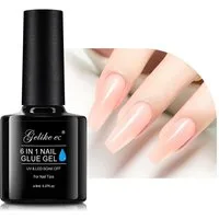 Gelike ec Nagelpflege-Set Nagelkleber Für Kunstnägel 6 in 1Clear Extra Stark, Klar / Transparent für ein natürliches Finish, Extra starker UV-Nagelkleber für Kunst- & Press-On-Nägel