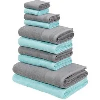 OTTO home Handtuch Set Afri, Duschtücher, Handtücher, Gästetücher, Seiftücher, Walkfrottee (Set, 10-St), zweifarbig, 100% Baumwolle, weich, mit Bordüre