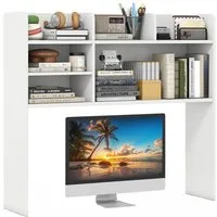 KOMFOTTEU Regal-Schreibtisch Schreibtischregal, mit 6 offenen Regalen, für Monitore bis zu 32"