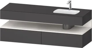 Duravit Qatego Einbauwaschtisch mit Konsolenwaschtischunterbau Graphit Matt 1600x550x600 mm - QA4796 QA4796084490010