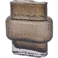 Schäfer Elektronik Dekovase Glasvase Relief - Braunes Glas mit Struktur 15,5 cm (1 St)