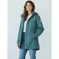 Dry Fashion Funktionsmantel Leer Damen Funktionsjacke Wasserdicht - Outdoor-Jacke Mantel Winddicht Atmungsaktiv, Verschweißte Nähte, Verstellbare und abnehmbare Kapuze