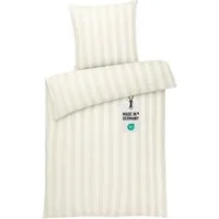 Carpe Sonno Bettwäsche Damast 135x200 155x220 Baumwolle Bettwäsche gestreift Bettbezug Set, Damast, 2 teilig, Damast Bettwäsche 135x200 Streifen Bettwäsche Creme