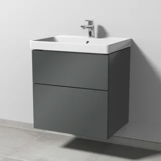 Sanipa 3way Waschtischunterbau zu Villeroy & Boch Avento Waschtisch mit 2 Auszügen, Anthrazit-Glanz SF62179