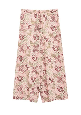 s.Oliver Red Label - Marlenehose mit Tunnelzug beige/rot - Gr. - 36
