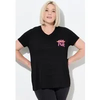 Ulla Popken T-Shirt Funktions-Shirt Cut-Outs V-Ausschnitt Halbarm