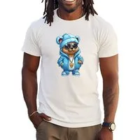 Banco T-Shirt Herren T-Shirt Gangster Bär mit blauem Anzug 100% Baumwolle