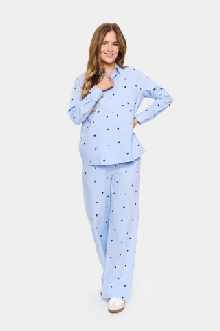 Langarm - Hemd Lockere Passform Serenity NightSky Harts light blue