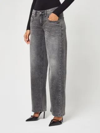 GANG Damen Jeans 94RIVER - comfort straight fit salt pepper black