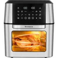 Vankel Heißluftfritteuse 12 L XXL Airfryer mit 12 Programmen, Sichtfenster, Touchdisplay und Minibackofen-Funktion, 1800 W, Fettarm frittieren, backen, grillen und rösten – mit Timer und Zubehör