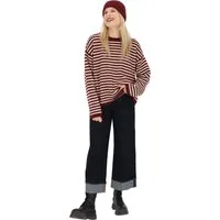 halsüberkopf Accessoires Strickpullover Streifen mit Rundhalsausschnitt hochwertiger Wollmix