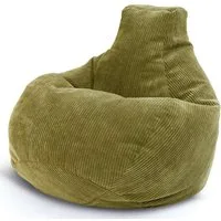 Green Bean Sitzsack Sitzsack Cozy Cord mit Rückenlehne (Indoor, waschbarer Bezug), Bean Bag Bodenkissen Lounge Sitzhocker Relax-Sessel Gamer Gamingstuhl