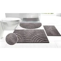 OTTO home Badematte Regona Scandi, Badvorleger, Badezimmer Teppich, Duschvorleger, Höhe 10 mm, rutschhemmend beschichtet, strapazierfähig, Polyester, rechteckig, Badteppich, Uni Farben, Hoch-Tief-Effekt, modernes Muster, Zen