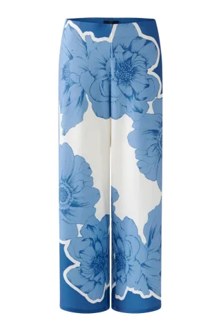 Oui - Culotte mit Blumenmuster blau - Gr. - 44