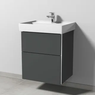 Sanipa 3way Waschtischunterbau zu Villeroy & Boch Collaro Waschtisch mit 2 Auszügen, Anthrazit-Matt BR83322