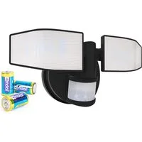 Northpoint LED Wandstrahler Bewegungsmelder 2 Fluter-Köpfe Schwenkbar Batterie 400L
