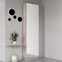 FORTE Schuhschrank Calma Schuhschrank, Spiegeltüre, 12 Paar Schuhe, Türanschlag wählbar (B/H/T : 50/179,7/20 cm) Schuhschrank mit Spiegeltüre, 180cm hoch, 12 Paar Schuhe