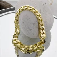 HOPLO Goldarmband Goldkette Panzerkette Länge 21cm - Breite 10,0mm - 585-14 Karat Gold, Made in Germany