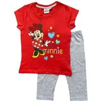 Disney Minnie Mouse Capri-Pyjama Minnie Mouse Mädchen Schlafanzug 7/8 Hose + Top Rot