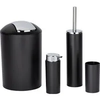 WENKO Badaccessoire-Set Calvo, Set, Seifenspender, Zahnputzbecher, WC-Garnitur & Kosmetikeimer