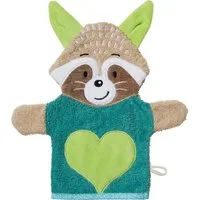 Erwin Müller Waschhandschuh Kinder-Waschhandschuh 2-in-1 "Waschbär", Walk-Frottier Tiermotive: Fuchs